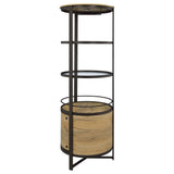Ritter Round LED Bar Wine Storage Cabinet Rustic Oak — product image 5