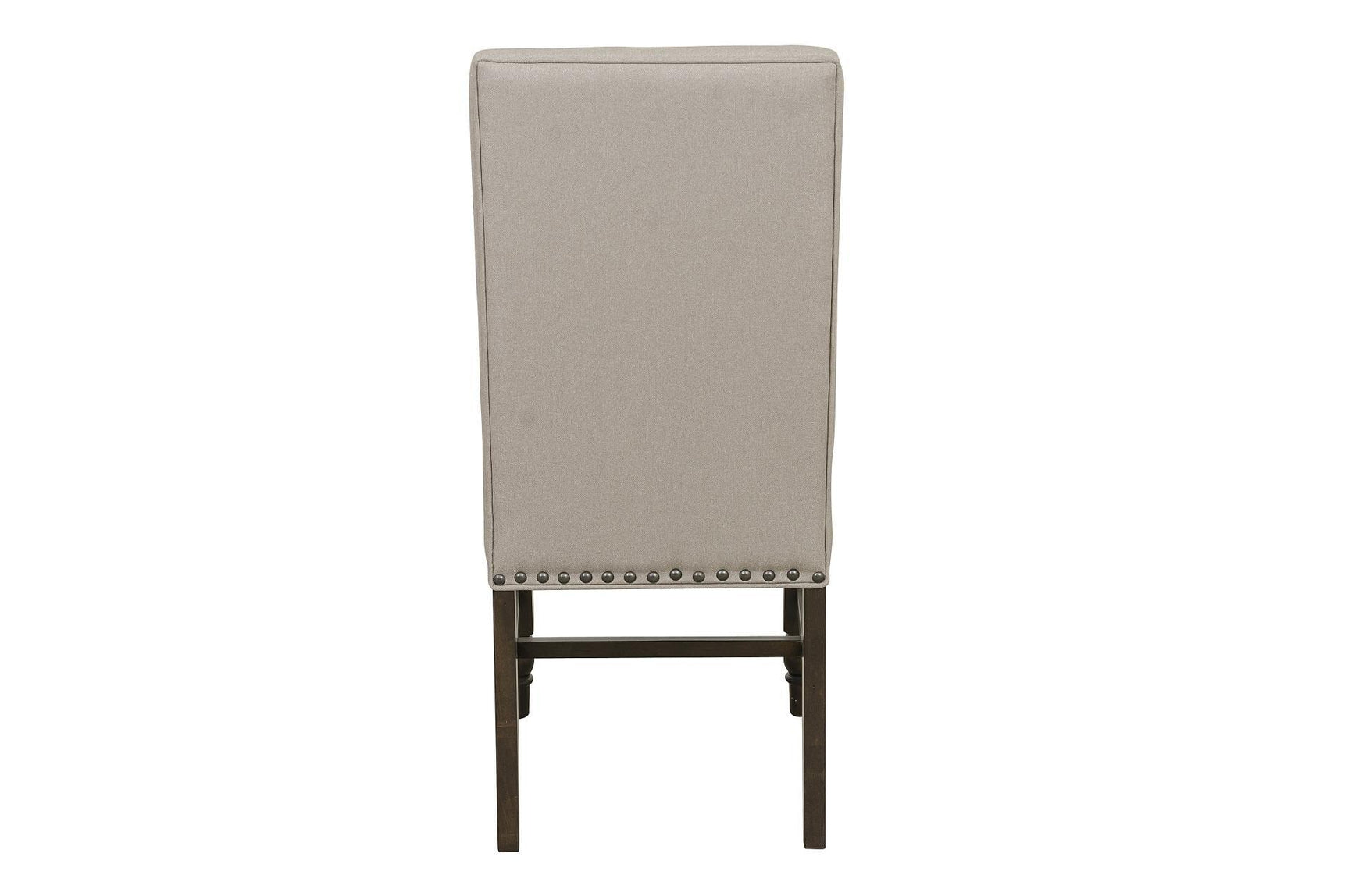 Reid Neutral Fabric Rectangular Dining Room Set table corner detail