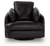 side view of Modmax II Black Leather Swivel Glider Recliner recliner