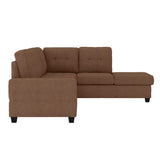 Room view showing Chocolate Fabric Tufted Sectional in living space