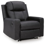 Mackmenville Carbon Faux Leather Recliner angled view