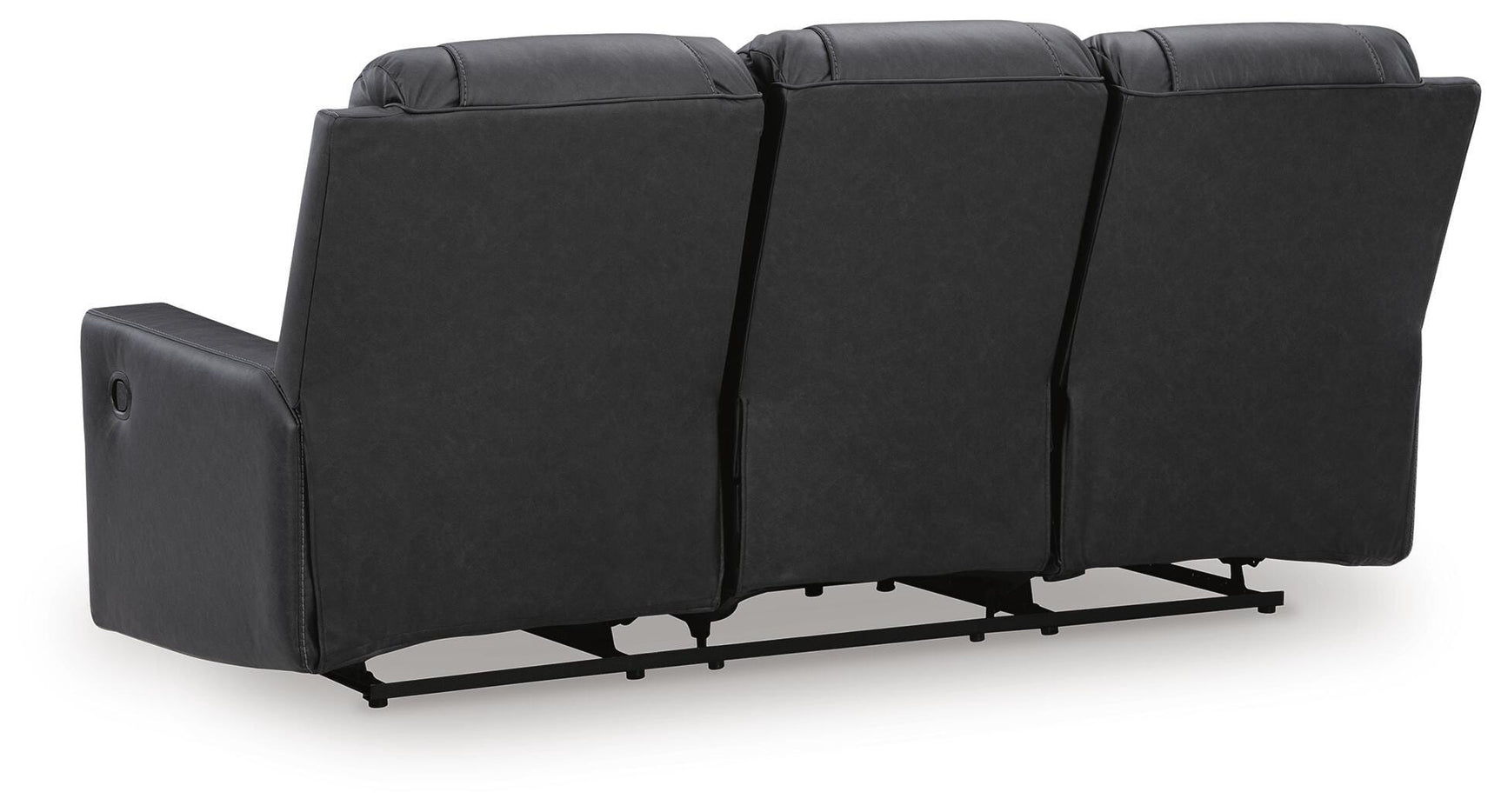 Mackmenville Carbon Faux Leather Reclining Sofa view 5