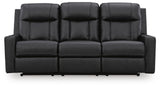 Mackmenville Carbon Faux Leather Reclining Sofa view 4