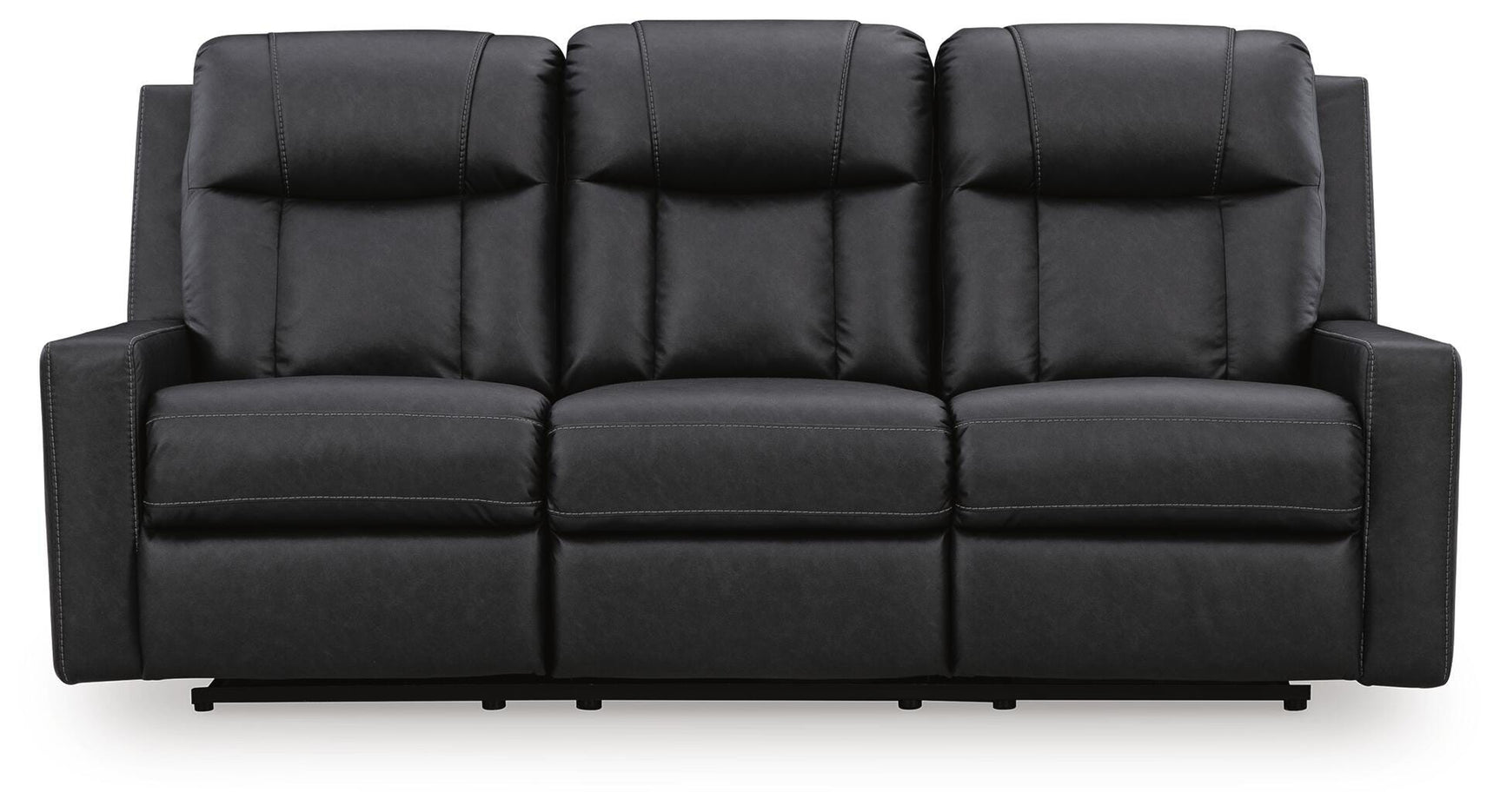 Mackmenville Carbon Faux Leather Reclining Sofa view 4