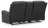 Mackmenville Carbon Faux Leather Reclining Loveseat with Console view 6