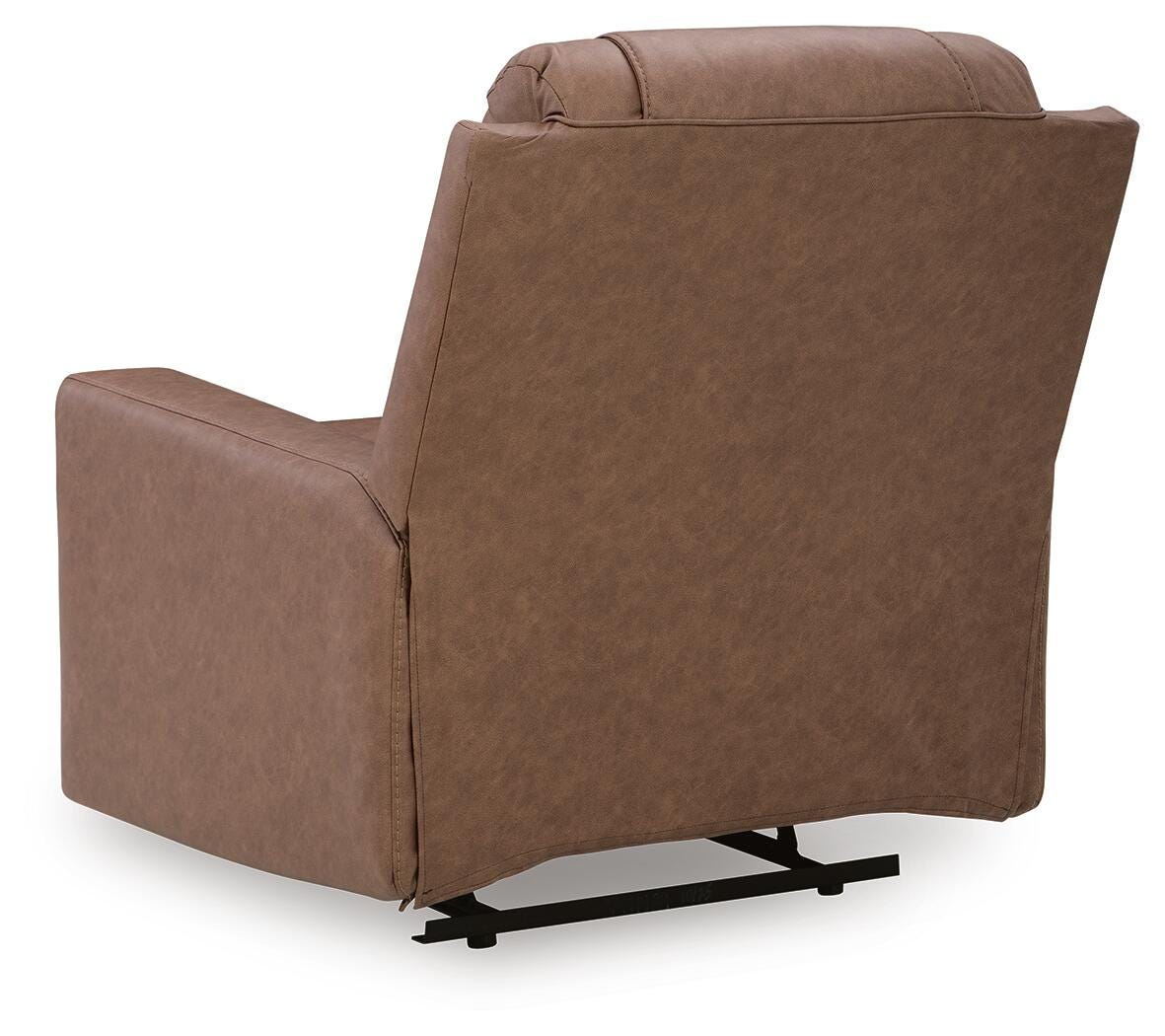 Mackmenville Caramel Faux Leather Recliner view 5