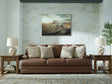 main view of VillaCourt Caramel Faux Leather Sofa furniture