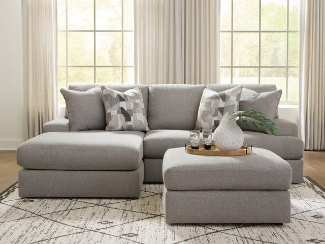 Lindon Smoke 2-Piece Sectional with Chaise and Oversized Accent Ottoman — product view