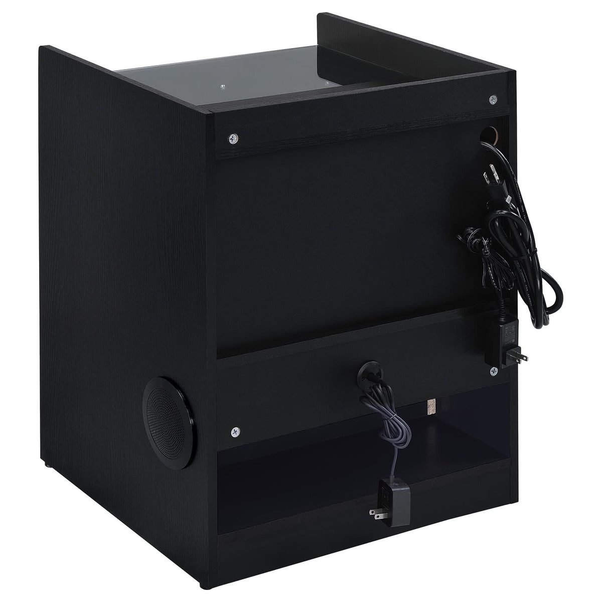 Furda 2-Drawer LED Nightstand Bedside Table with Speaker Black Ash — product image 6