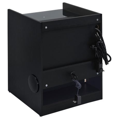 Furda 2-Drawer LED Nightstand Bedside Table with Speaker Black Ash — product image 6