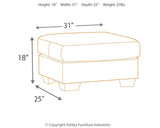 Darcy Ottoman dimension diagram showing 31x25x18 inches
