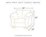 Darcy Chair dimensional diagram illustrating measurements