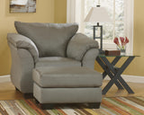 Cobblestone microfiber fabric texture of Darcy Ottoman