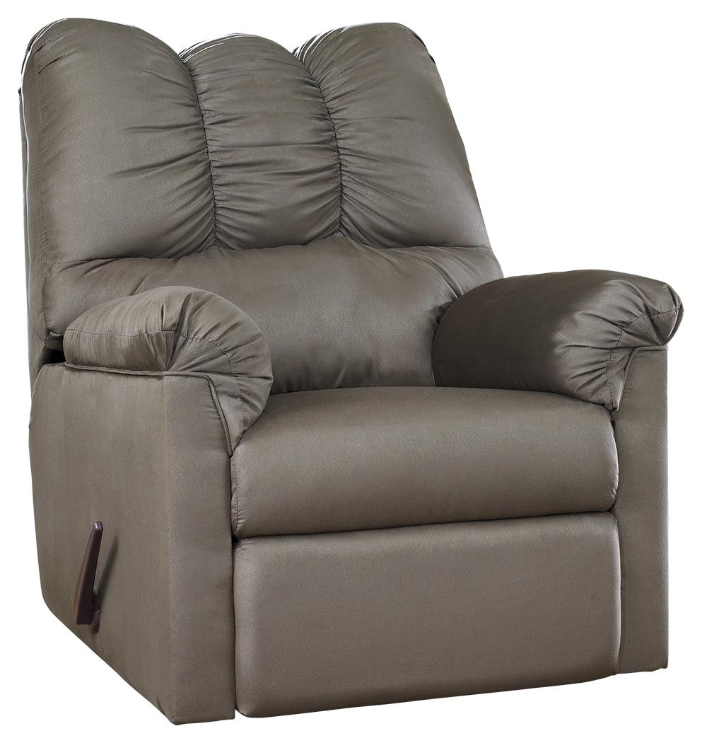 Darcy Cobblestone Microfiber Recliner side view