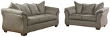 Side view of Darcy Cobblestone Sofa and Loveseat furniture