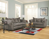 Close-up image of sofa arm and fabric