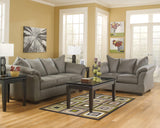 Darcy Cobblestone Microfiber Loveseat room setting