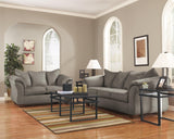Darcy Cobblestone Microfiber Loveseat front view