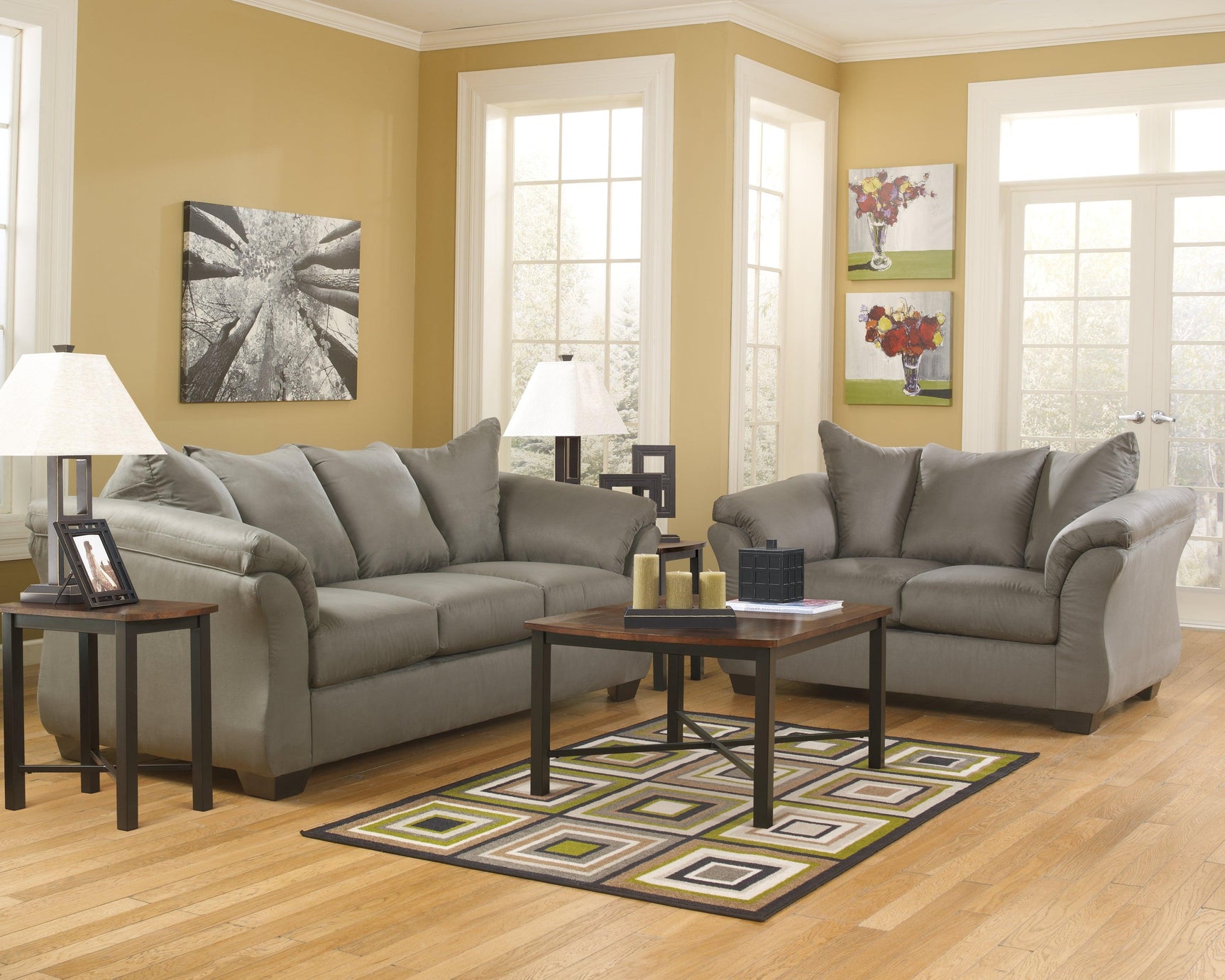 Detailed shot of sofa seating area