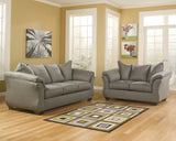 Side profile of Darcy Cobblestone Sofa and Loveseat