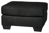 Darcy Black Microfiber Ottoman side angle