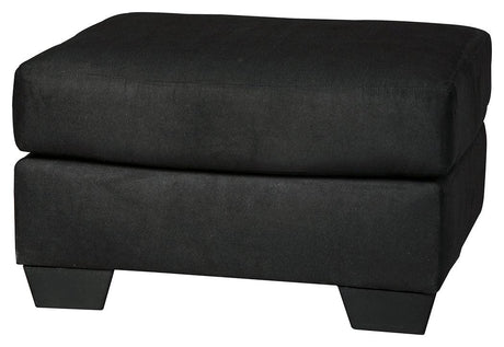 Darcy Black Microfiber Ottoman side angle