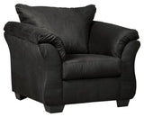 Darcy Contemporary Black Microfiber Chair front view