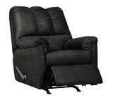 Darcy Black Microfiber Recliner close front view
