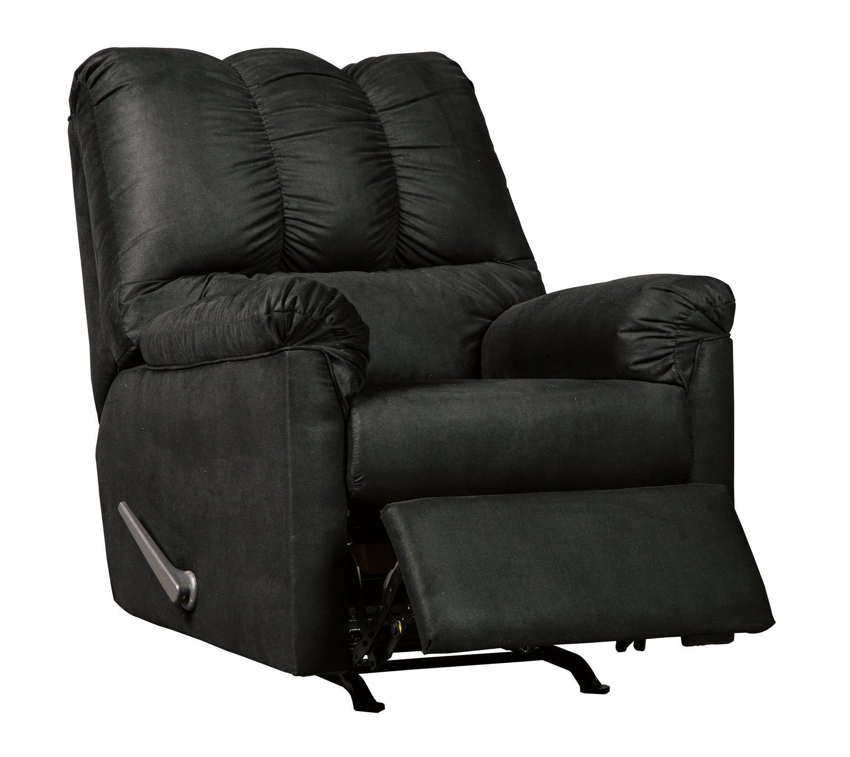 Darcy Black Microfiber Recliner close front view