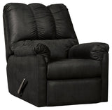Darcy Black Microfiber Recliner side profile