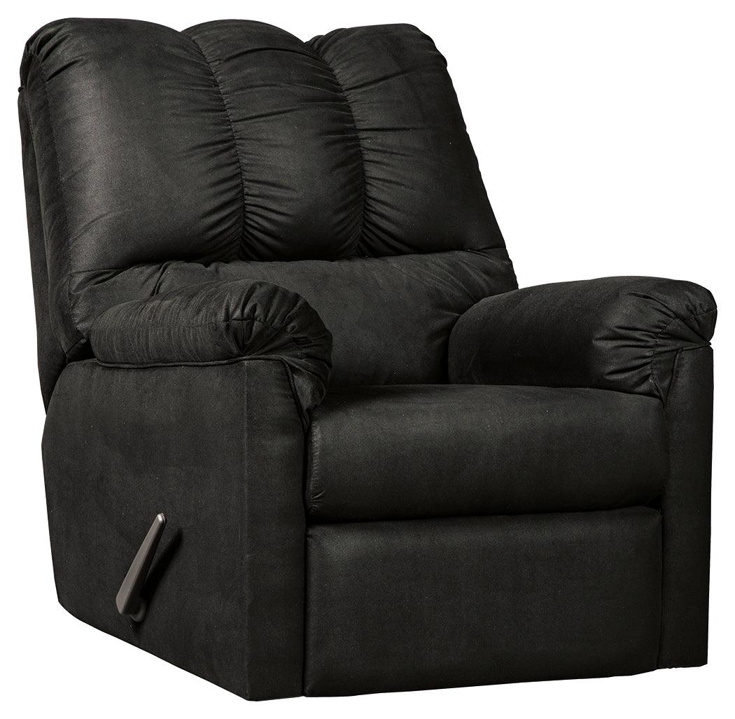 Darcy Black Microfiber Recliner side profile