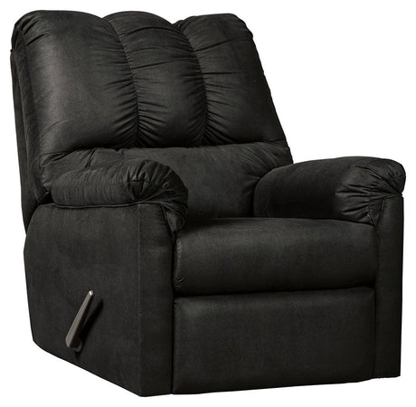 Darcy Black Microfiber Recliner side profile
