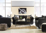 Darcy Black Microfiber Sofa side pillow detail