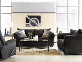 Darcy Black Microfiber Sofa pillow detail close-up