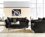 Darcy Black Microfiber Sofa front close-up