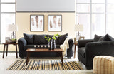 Darcy Black Microfiber Sofa front angle