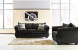 Darcy Black Microfiber Loveseat side view