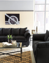 Darcy Black Microfiber Sofa mood view