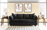 Darcy Black Microfiber Sofa detailed close-up
