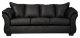 Darcy Black Microfiber Sofa side view