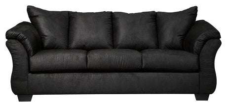 Darcy Black Microfiber Sofa side view