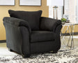 Darcy Black Microfiber Armchair side angle