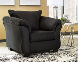 Darcy Black Microfiber Armchair side angle