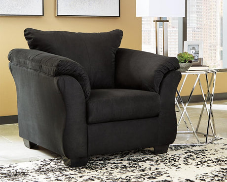 Darcy Black Microfiber Armchair side angle