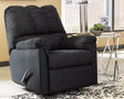 Darcy Black Microfiber Recliner front angle view