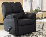 Darcy Black Microfiber Recliner front angle view