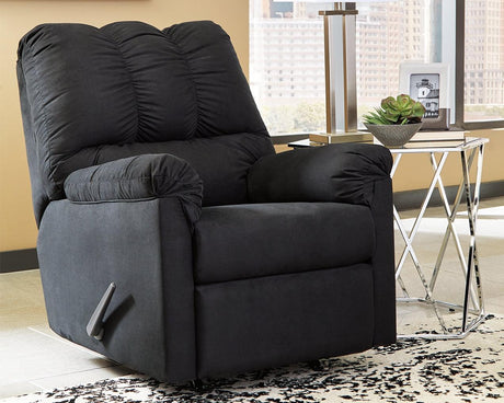 Darcy Black Microfiber Recliner front angle view