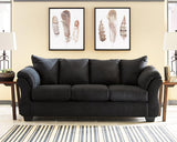 Darcy Black Microfiber Sofa main view