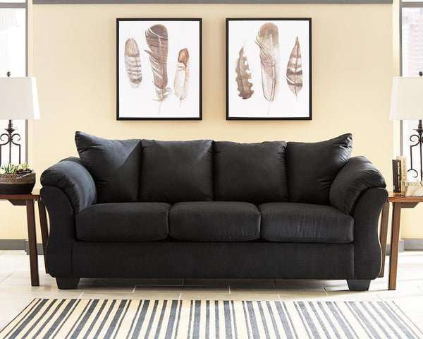 Darcy Black Microfiber Sofa main view