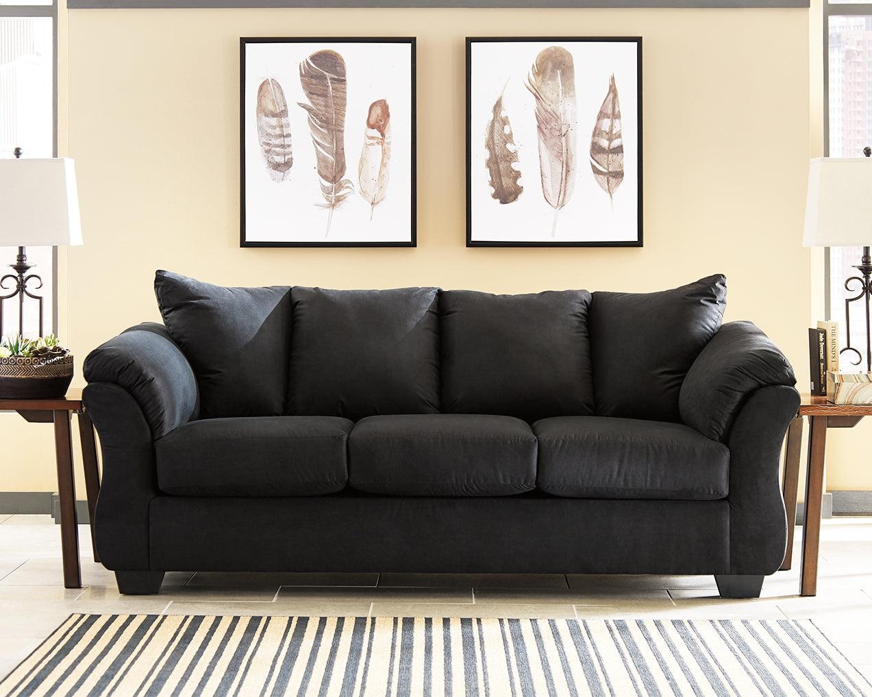main view of Darcy Black Microfiber Sofa furniture